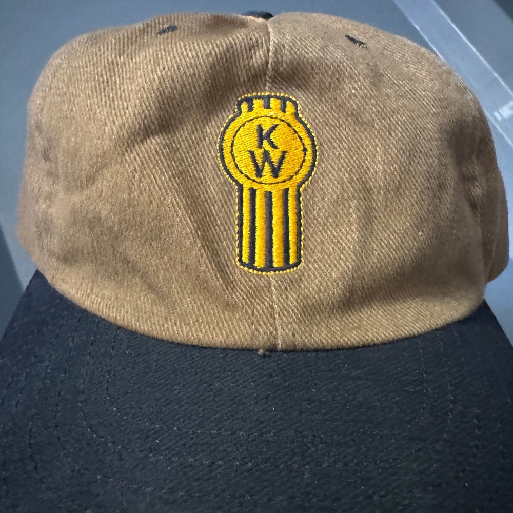 Vintage Kenworth Trucker Hat Snapback Made in USA Brown Black KW Logo Cap Mens